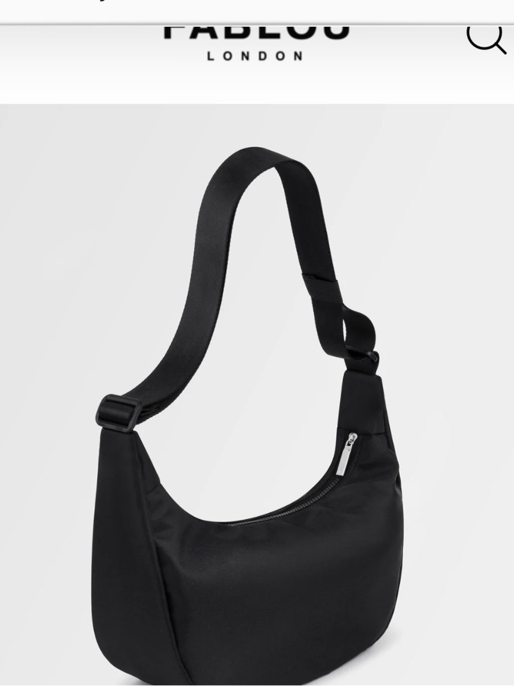 FAB LOU Luna Black Shoulder Hobo Bag